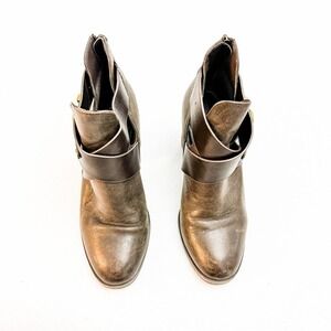 Isola Larkin Chocolate Brown Leather Ankle Bootie Size 7